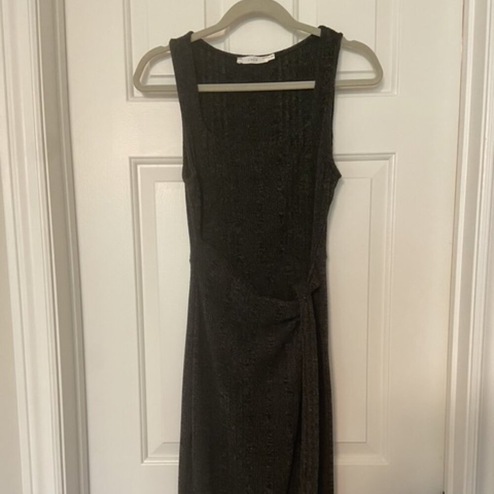 Lush Dark Grey Wrap Dress